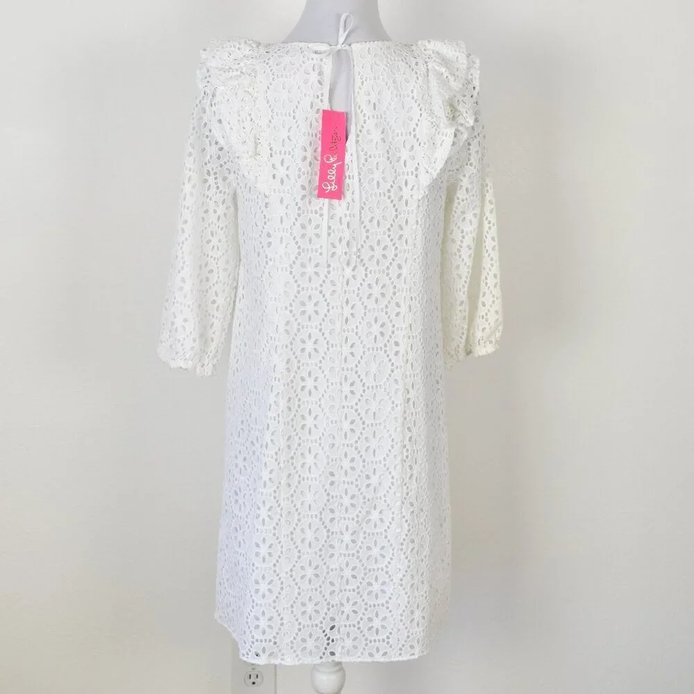 Lilly Pulitzer Primm Sand Dollar Eyelet Shift Dress White NEW - M - Picture 8 of 13